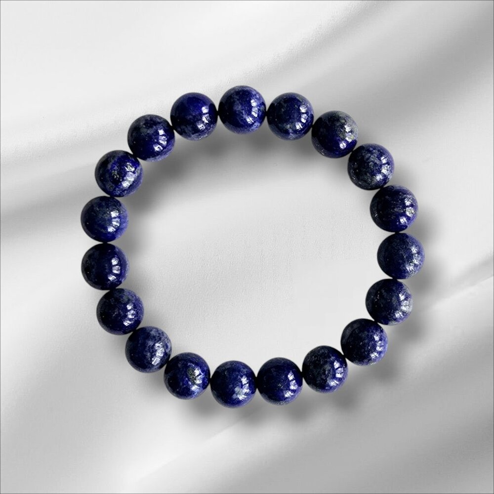 Genuine Lapis Lazuli Bracelet 10" Gemstones (Unisex) [G6108-17]
